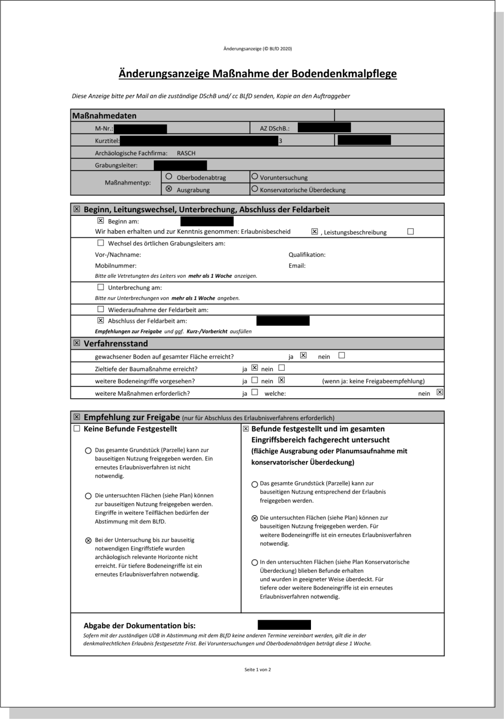 Freigabe, Archäologie weg, Freigabe