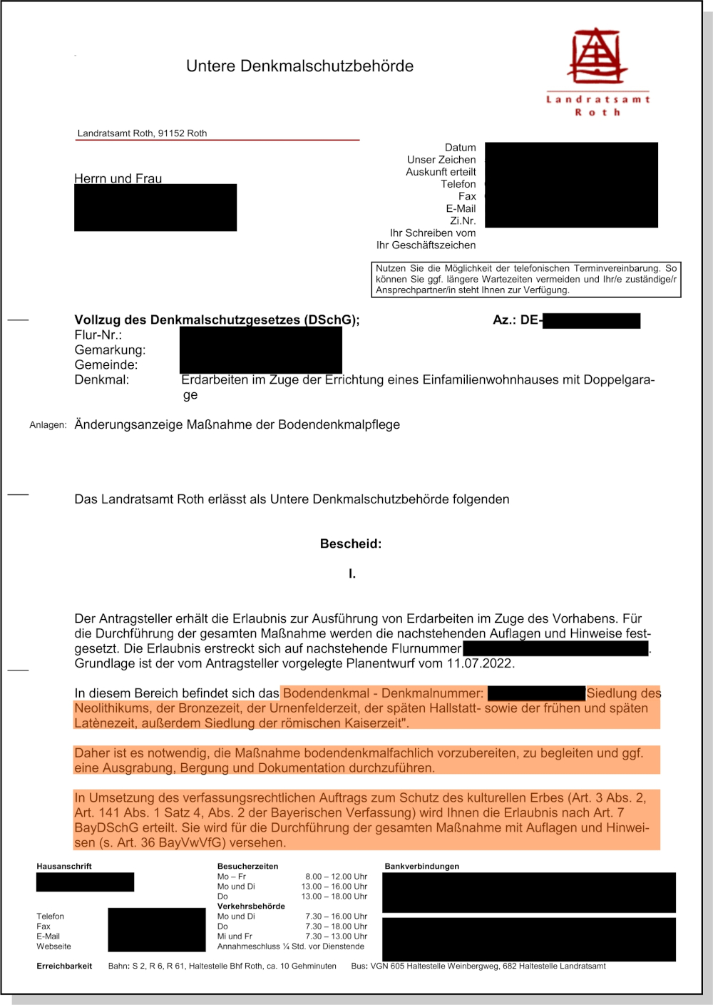 Bescheid, Archäologie, Auflagen, Ausgraben Bescheid, Archäologie, Auflagen, Ausgraben