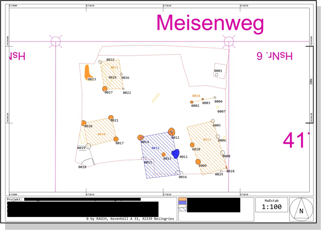Phasenplan, CAD PLan, Hausgrundrisse, Pfostenbauten