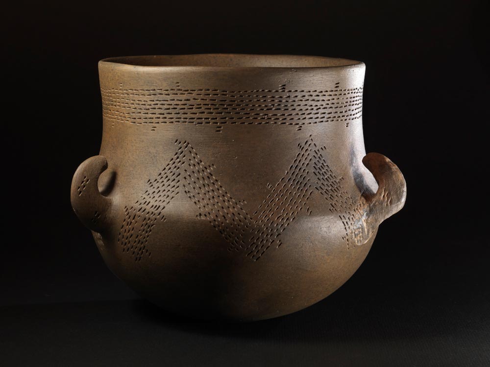 Neolithikum, Steinzeit, SOB,Oberlauterbach, Rössen, Stichbandkeramik, Henkeltopf, Keramik